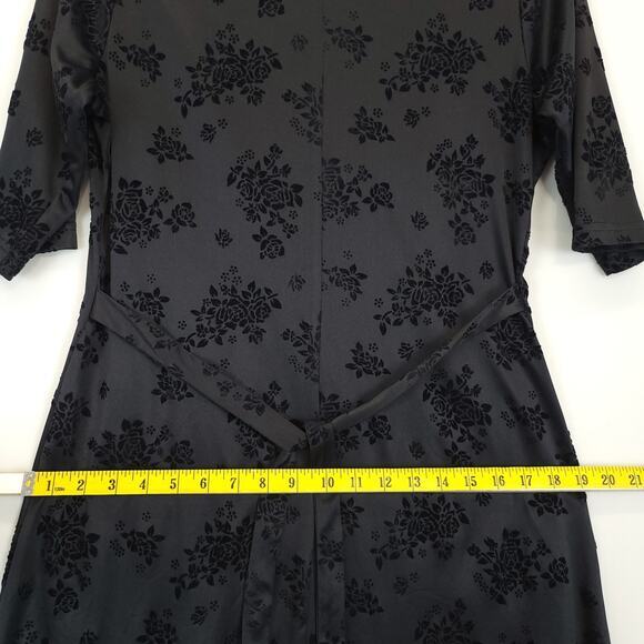 Eve Adams Whimsigoth Floral Velvet Burnout Black Long Dress M / 10 Fairy Grunge - Picture 11 of 15